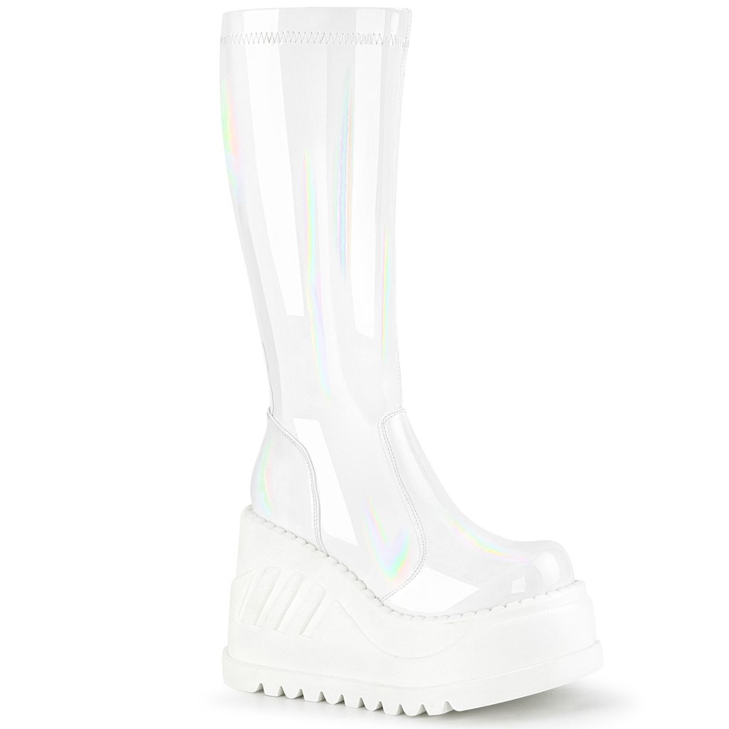 Bottines Demonia Stomp 200 Hologramme Femme - Blanche 49681-TVEM